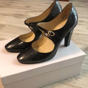 Jimmy Choo Black Eel Skin Heels